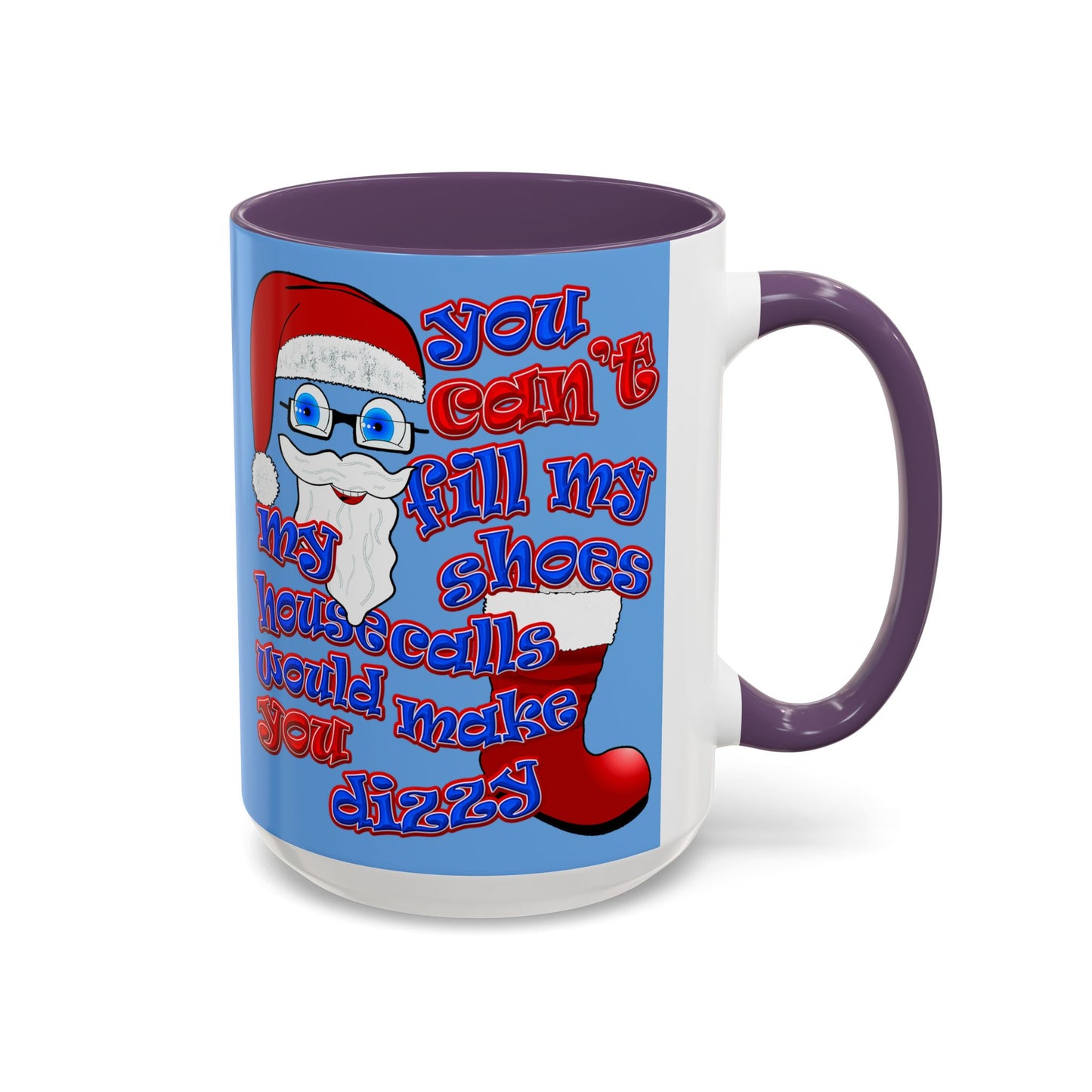 santa's shoes - Accent Mug (light blue)