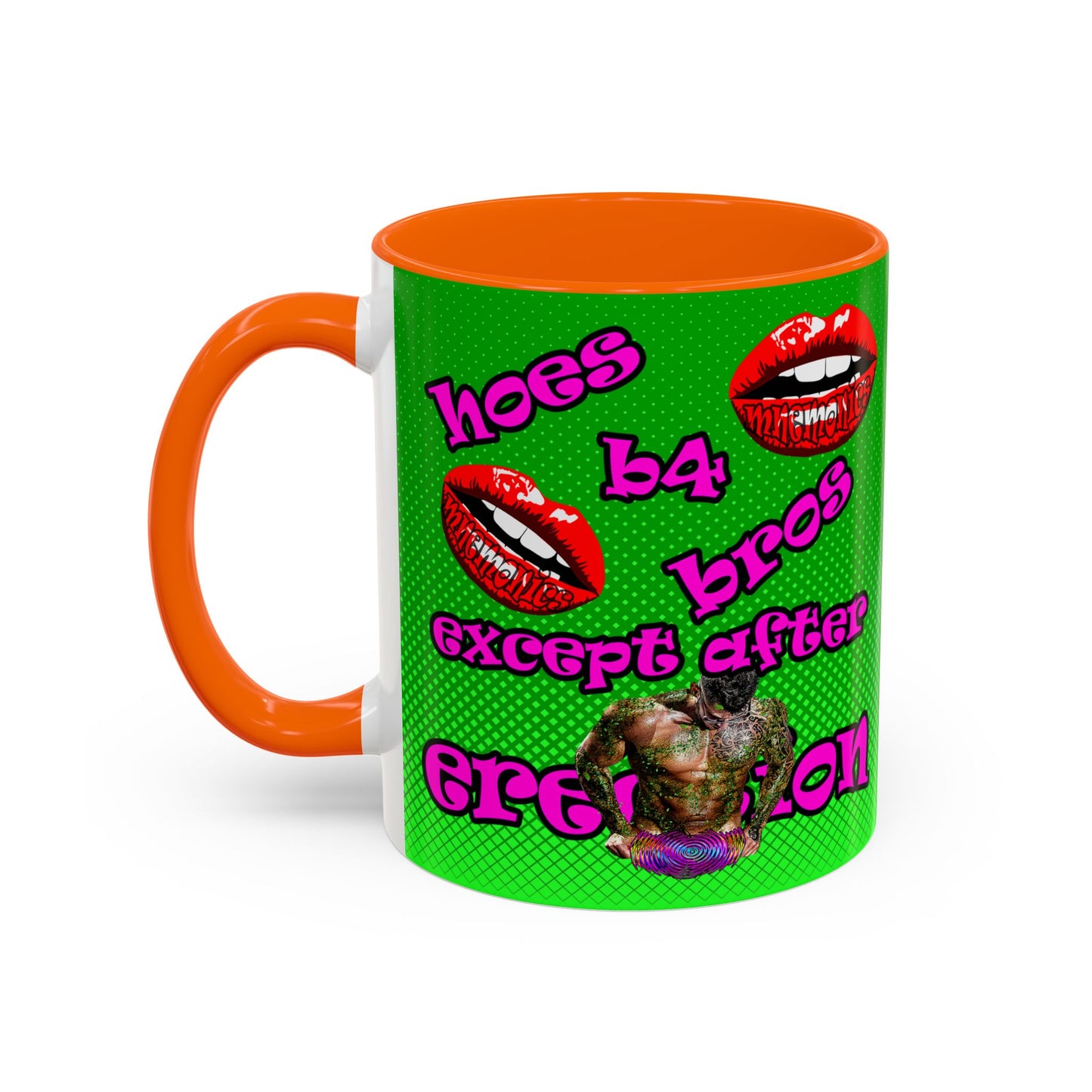hoes b4 bros - Accent Mug (logo green)