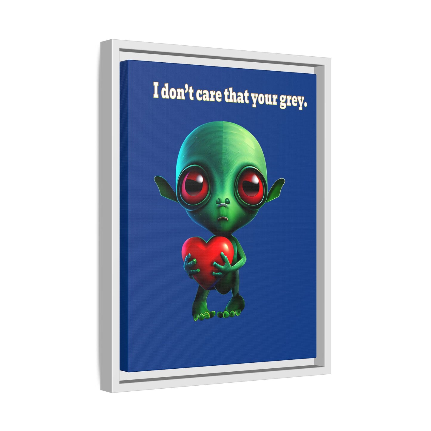 I don't care that your grey - framed canvas art (dark blue)