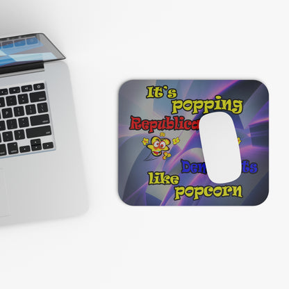 popping like popcorn - Mouse Pad (Rectangle) (grey-pink wave)