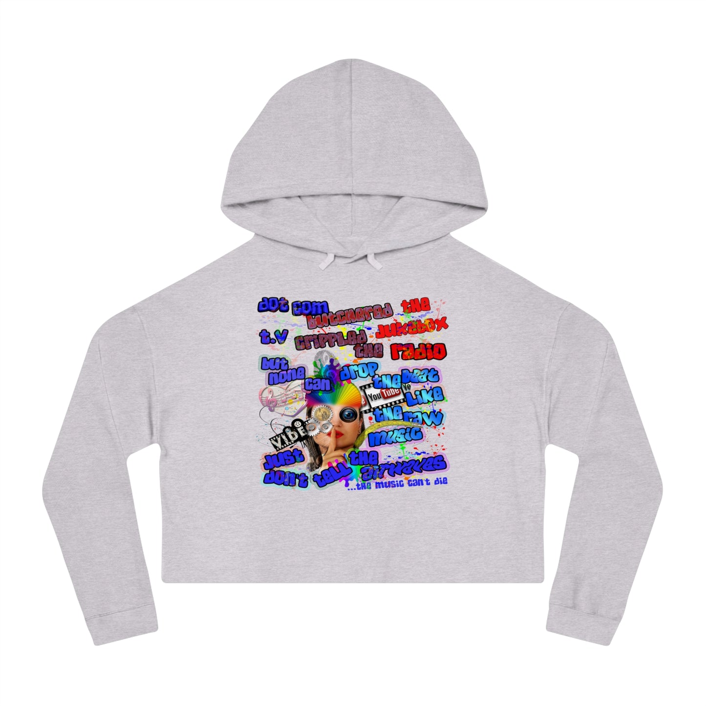 drop the beat - Women’s Cropped Hooded Sweatshirt