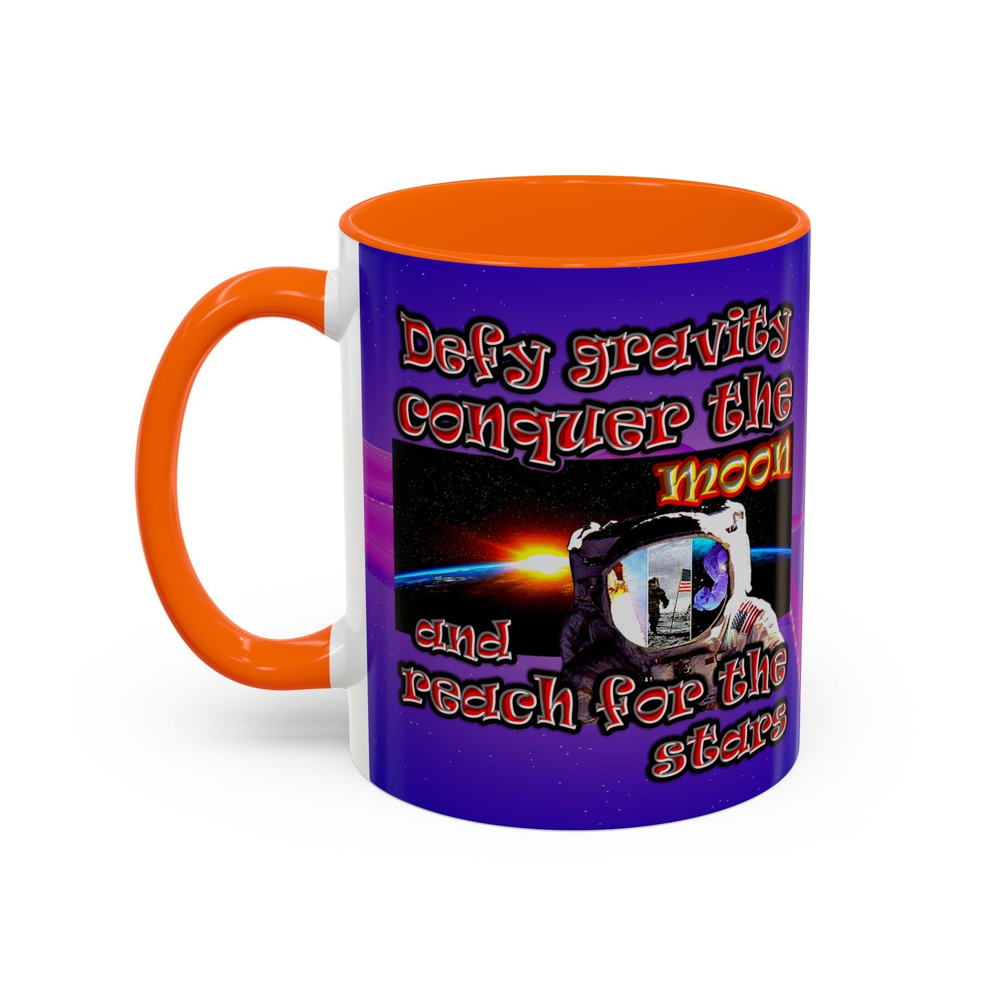 defy conquer reach - Accent Mug (purple-pink wave)
