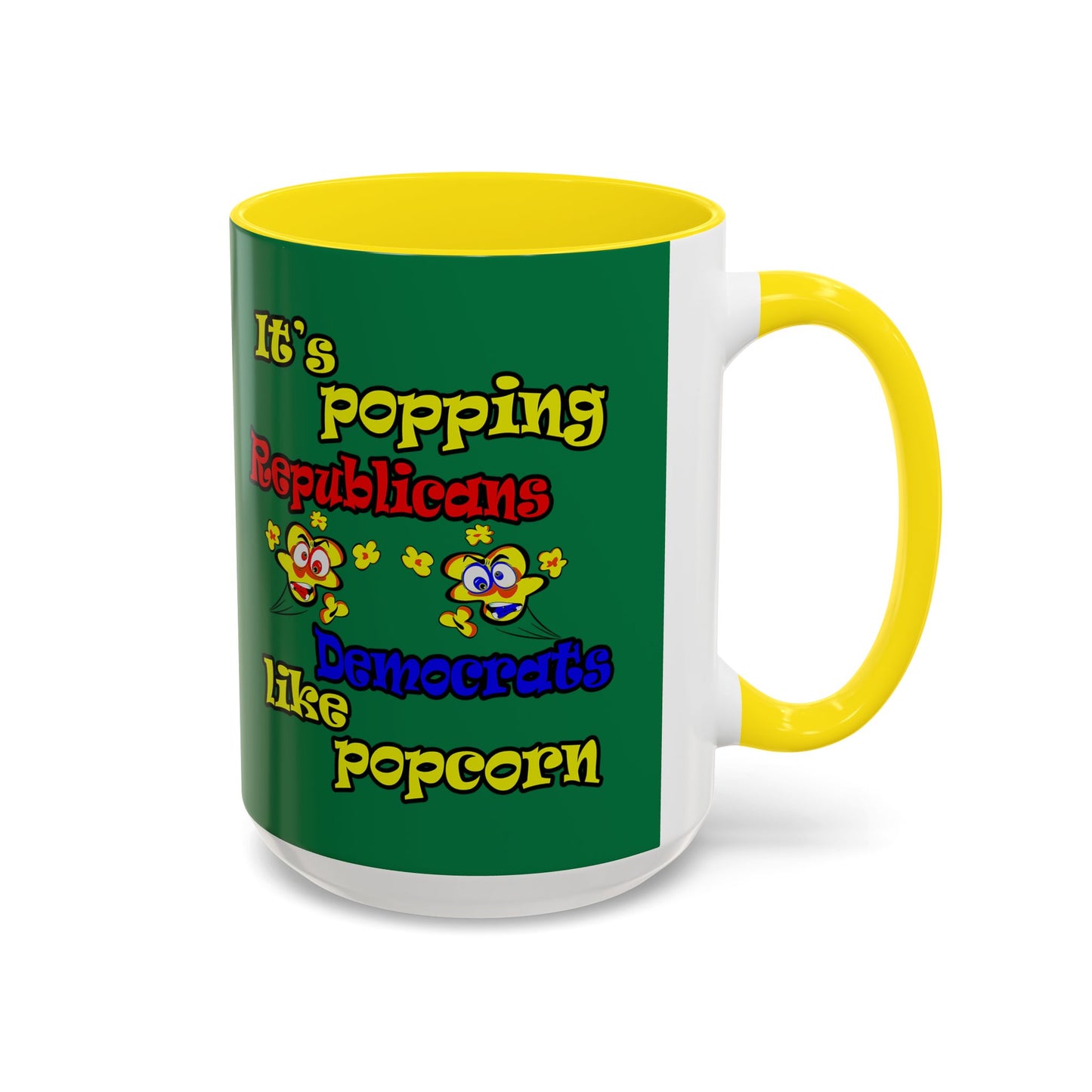 popping like popcorn - Accent Mug (dark green)