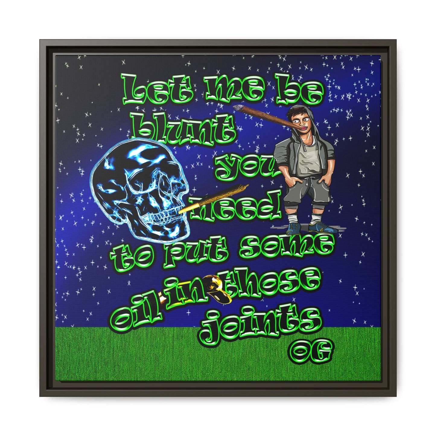 og - framed canvas art ('snoops' background)