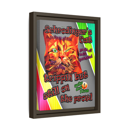 schrodinger's cat - framed canvas art (rainbow split)