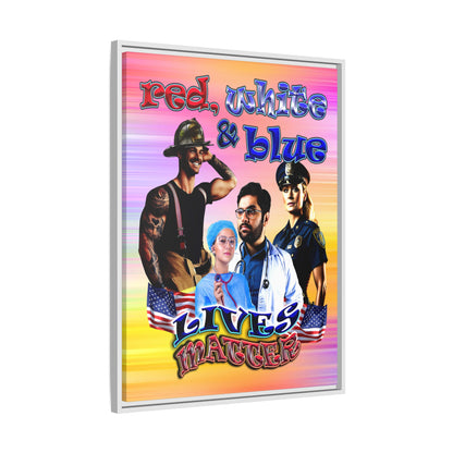 rw&b lives matter - framed canvas art (color blur)
