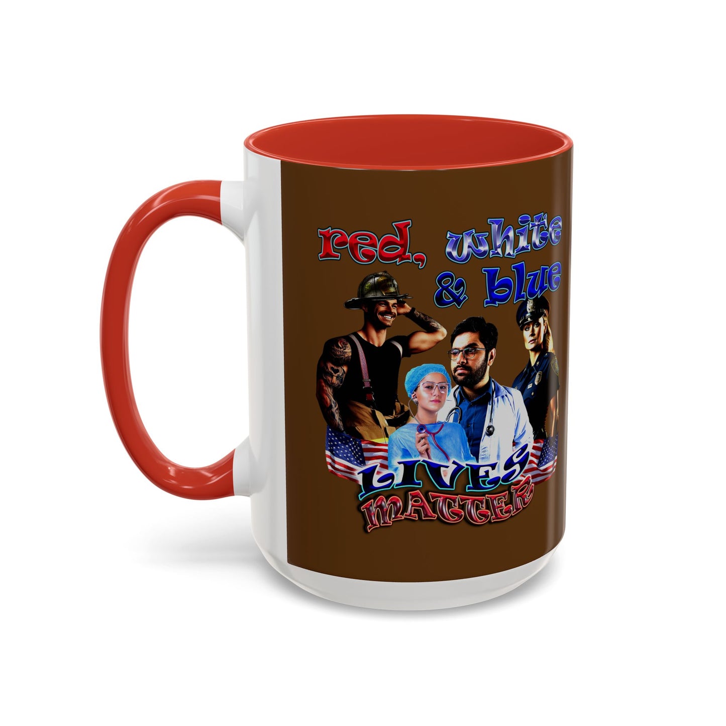 rw&b lives matter - Accent Mug (brown)