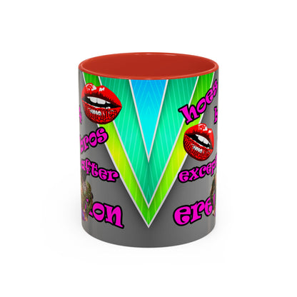 hoes b4 bros - Accent Mug (rainbow split)