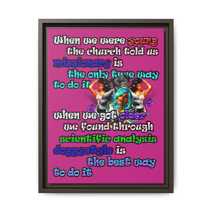doggystyle - framed canvas art (pink)