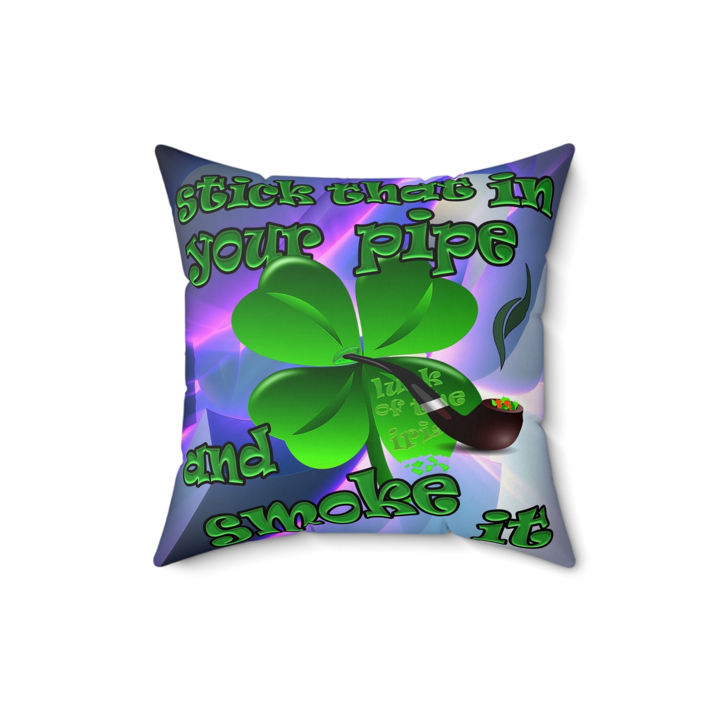 celtics logo - Spun Polyester Square Pillow - (grey-pink wave)