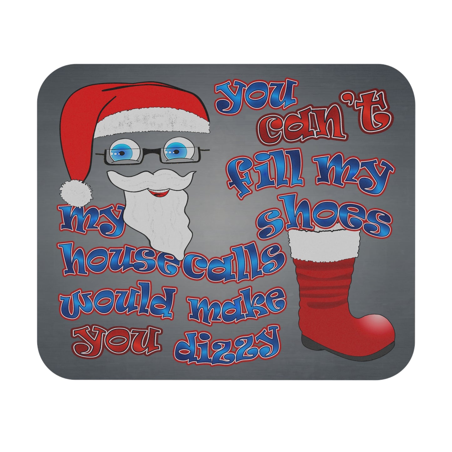 santa's shoes - Mouse Pad (Rectangle) (grey-light grey)