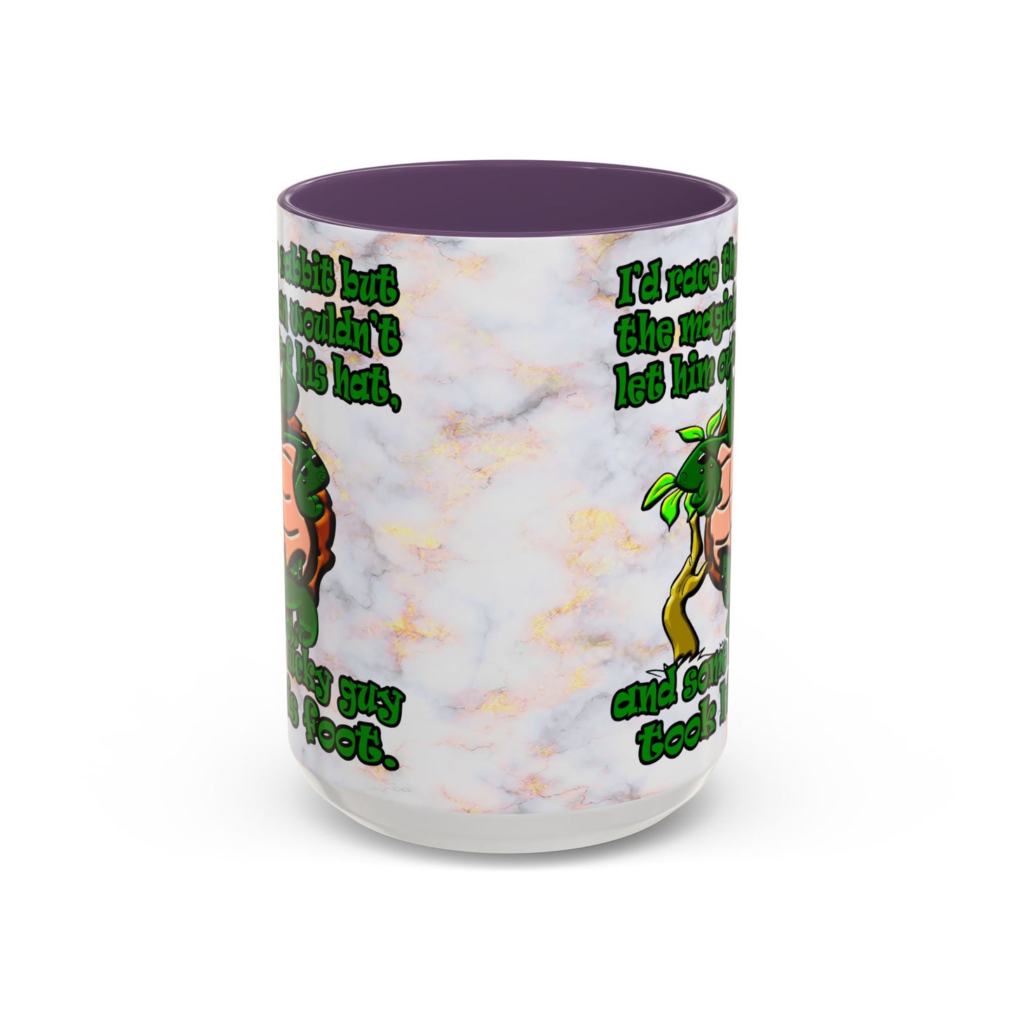 turtle race - Accent Mug (white marble)