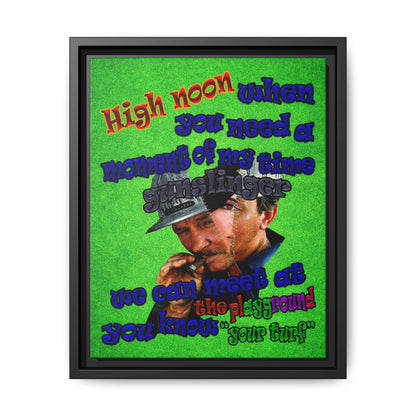 high noon - framed canvas art (green turf)