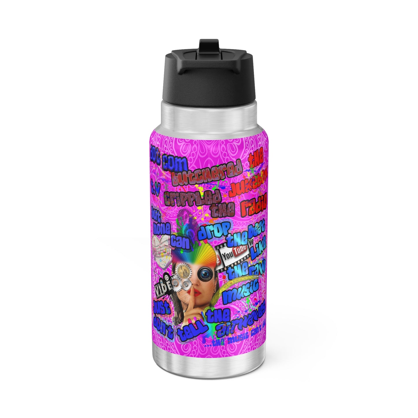 drop the beat - Gator Tumbler, 32oz  (pink swirl)