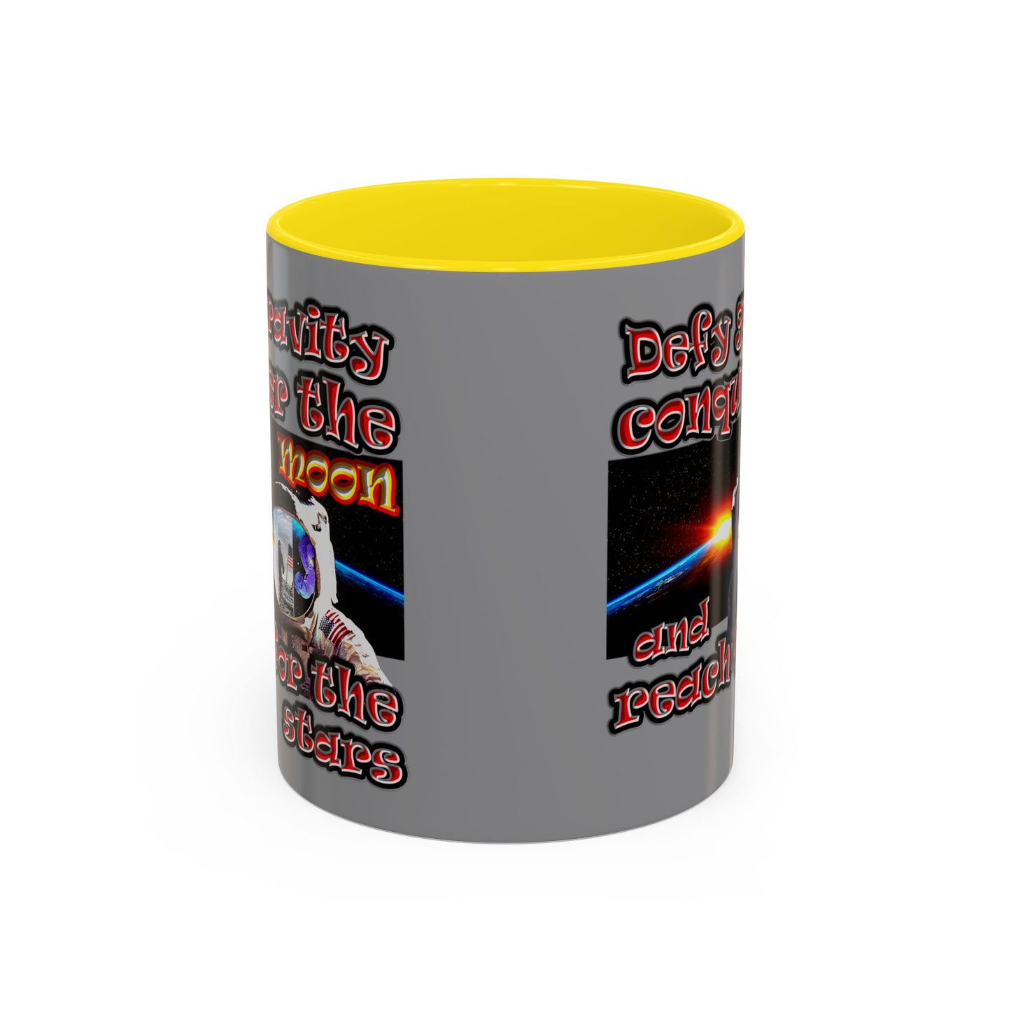 defy conquer reach - Accent Mug (grey)