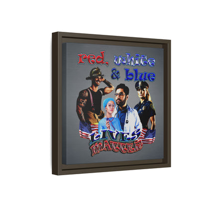 rw&b lives matter - framed canvas art (grey-light grey)