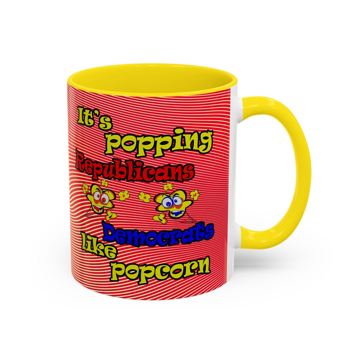 popping like popcorn - Accent Mug (yellow-orange wave)