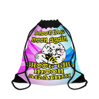 shoot the moon again - Drawstring Bag (light blue-pink wave)