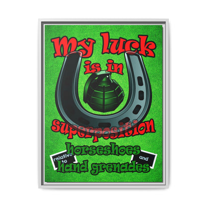 my luck - framed canvas art (green turf)