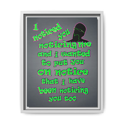 noticed you noticing - framed canvas art (grey-light grey)
