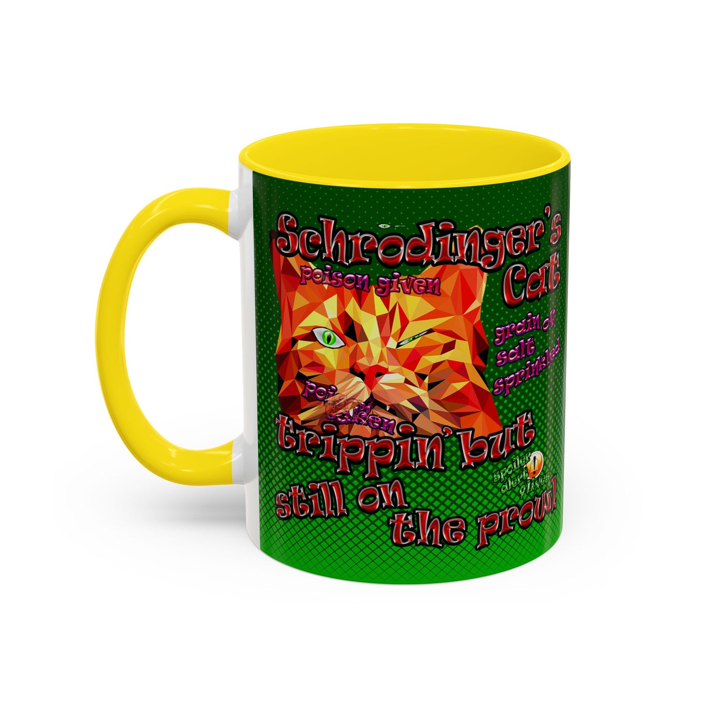 schrodinger's cat - Accent Mug (logo green)
