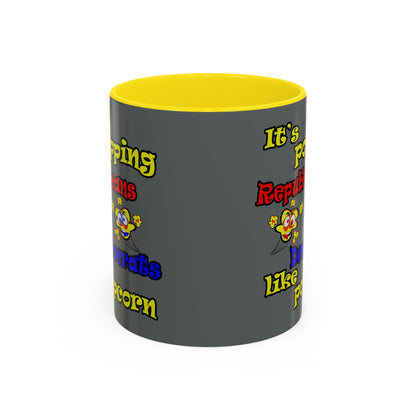 popping like popcorn - Accent Mug (dark grey)