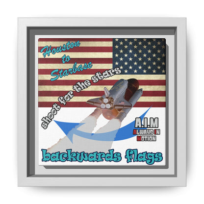 shoot for the stars - framed canvas art (white)