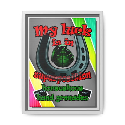 my luck - framed canvas art (rainbow split)