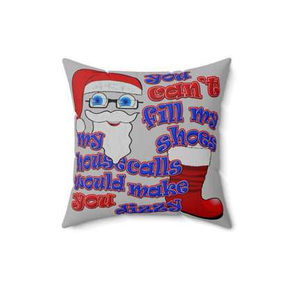 santa's shoes - Spun Polyester Square Pillow - (light grey)