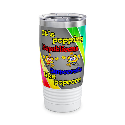 popping like popcorn - Ringneck Tumbler, 20oz (rainbow split)