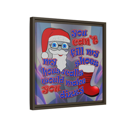 santa's shoes - framed canvas art (grey-pink wave)