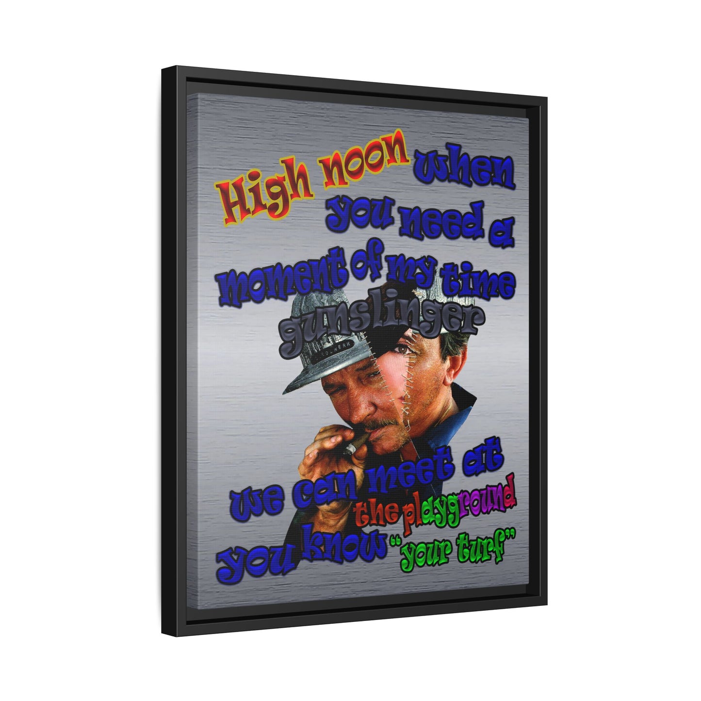 high noon - framed canvas art (brushed nickel)