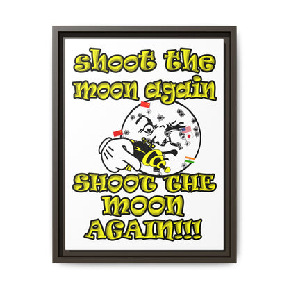 shoot the moon again - framed canvas art (white)