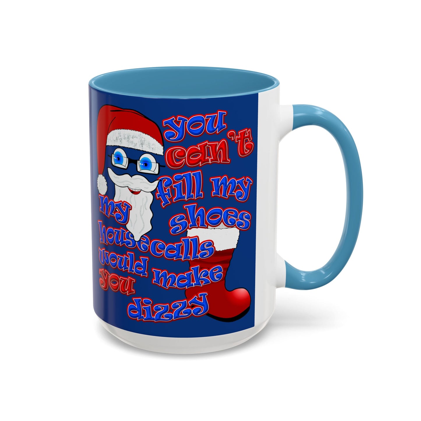 santa's shoes - Accent Mug (dark blue)