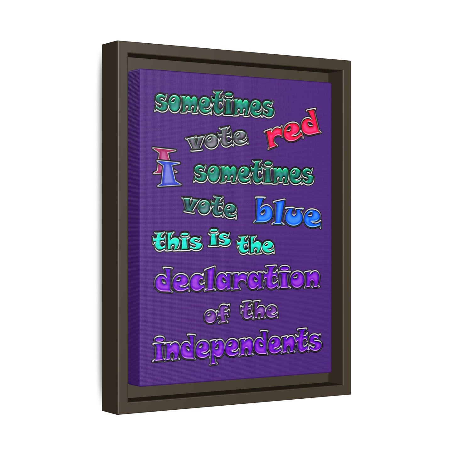 declaration of the independents - framed canvas art (purple)