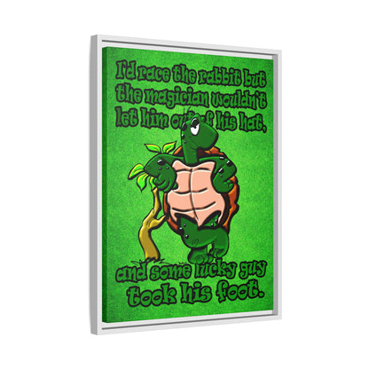 turtle race - framed canvas art (green turf)