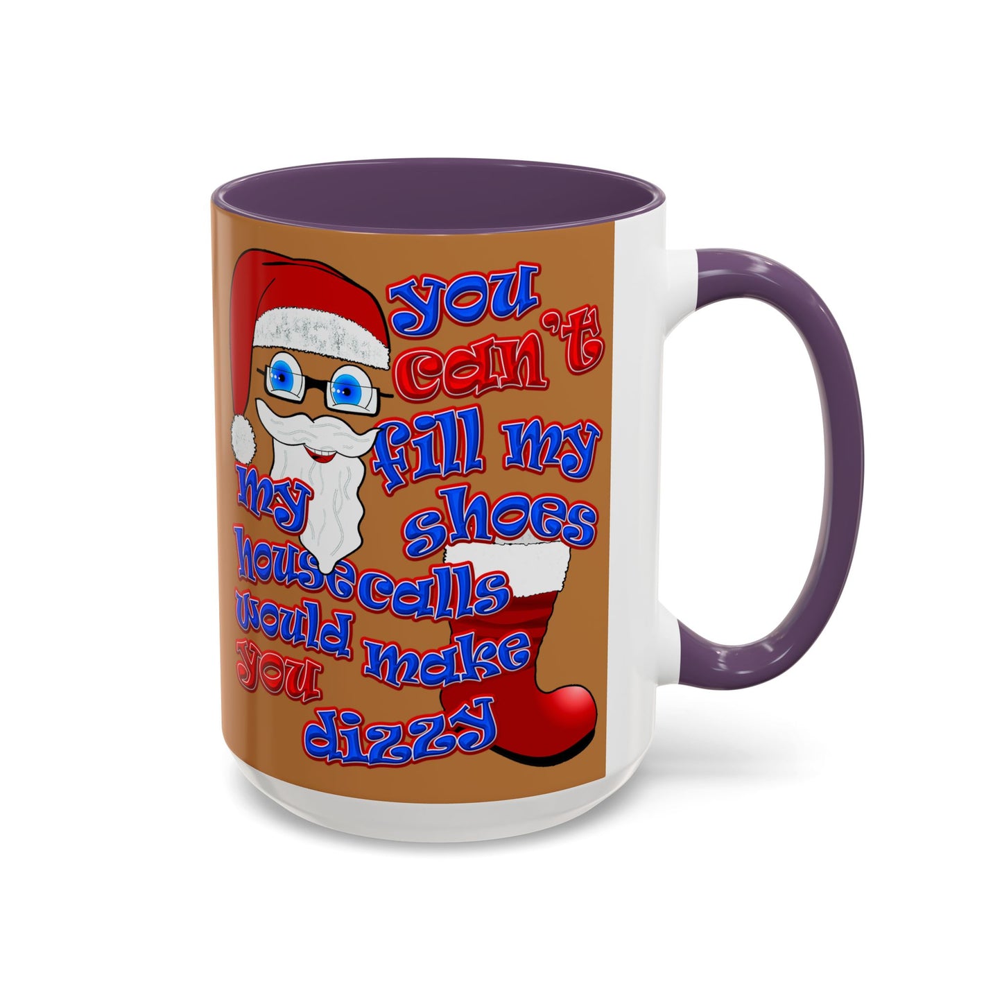 santa's shoes - Accent Mug (light brown)