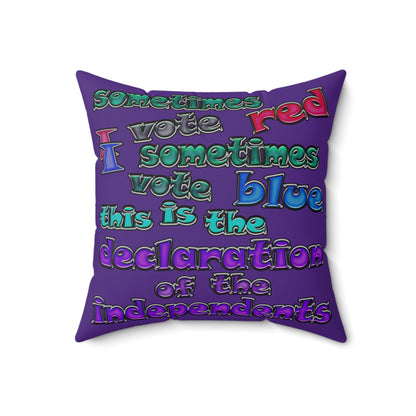 declaration of the independents - Spun Polyester Square Pillow - (purple)