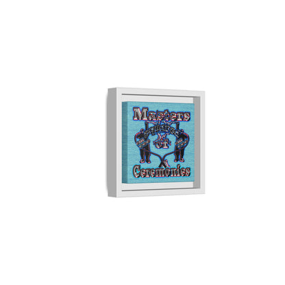 em cee squared - framed canvas art (faded blue)