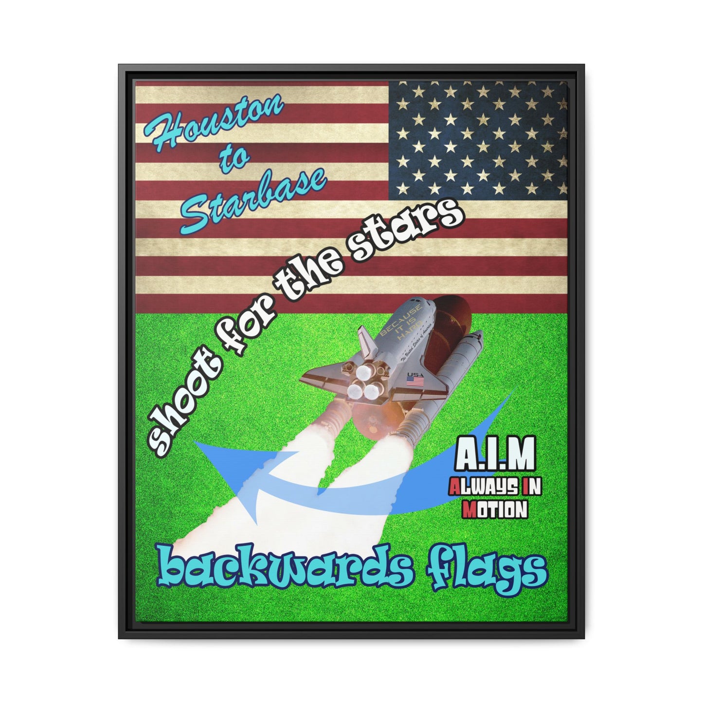 shoot for the stars - framed canvas art (green turf)