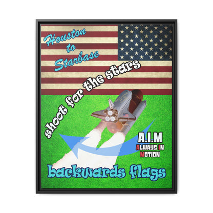 shoot for the stars - framed canvas art (green turf)