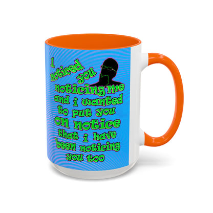 noticed you noticing - Accent Mug (light blue-purple wave)