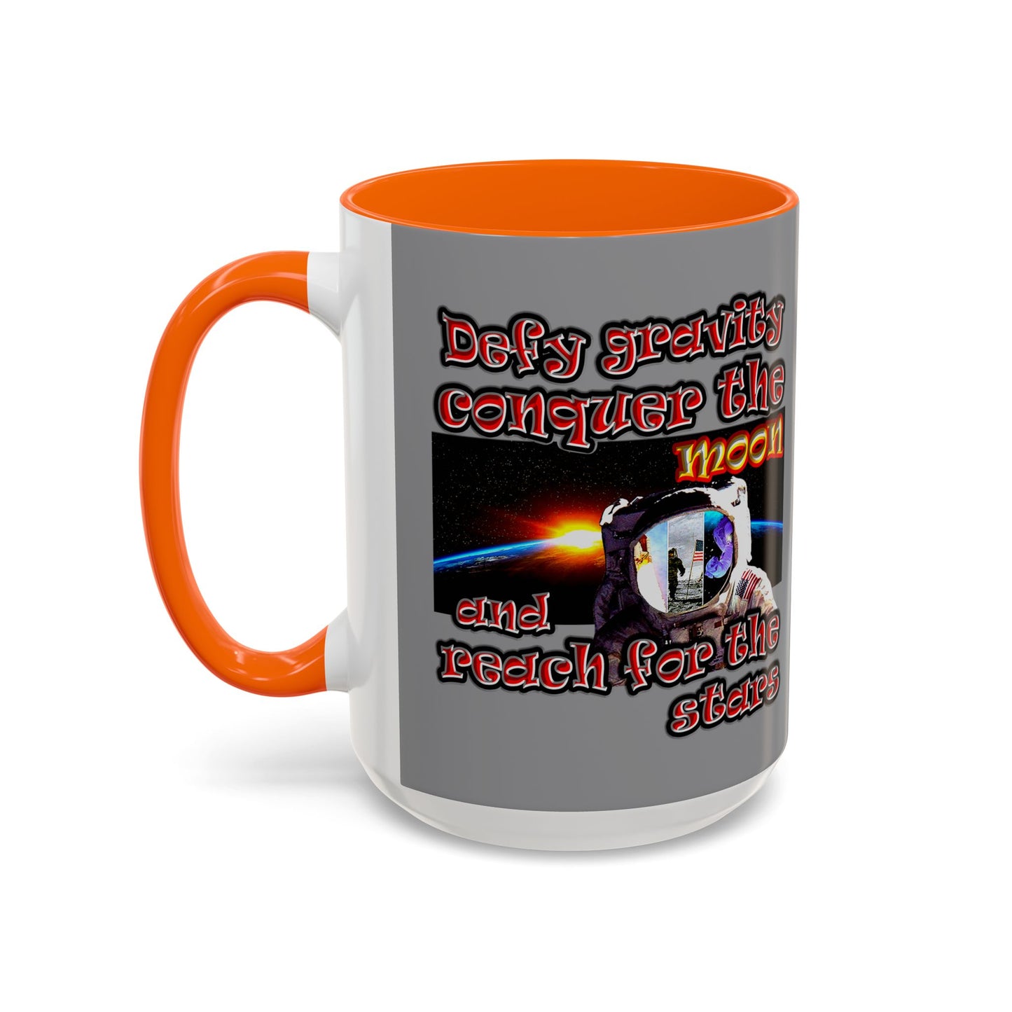 defy conquer reach - Accent Mug (grey)