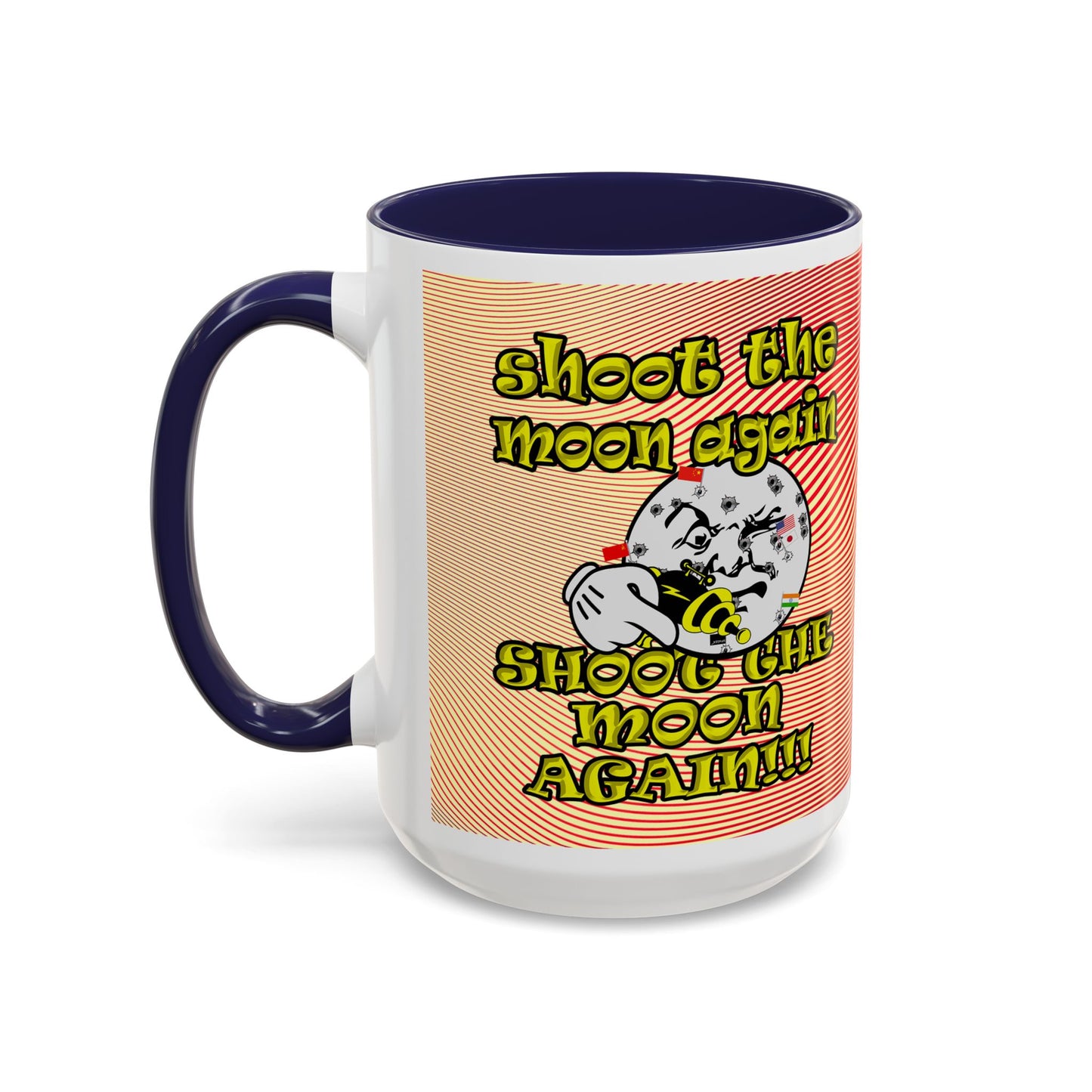 shoot the moon again - Accent Mug (yellow-orange wave)