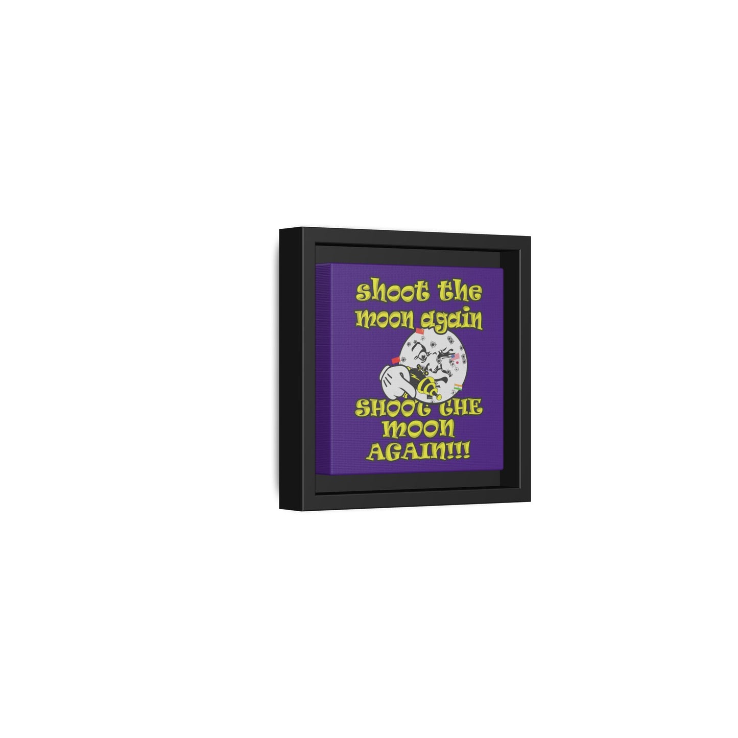 shoot the moon again - framed canvas art (purple)