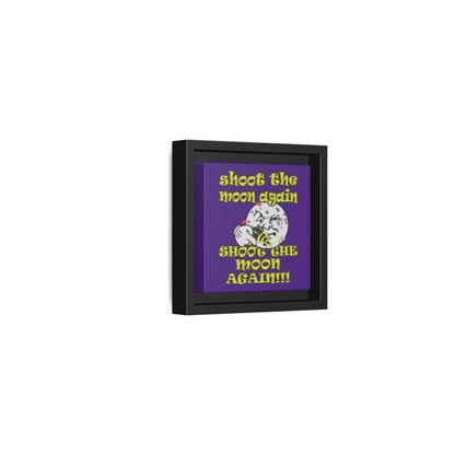 shoot the moon again - framed canvas art (purple)
