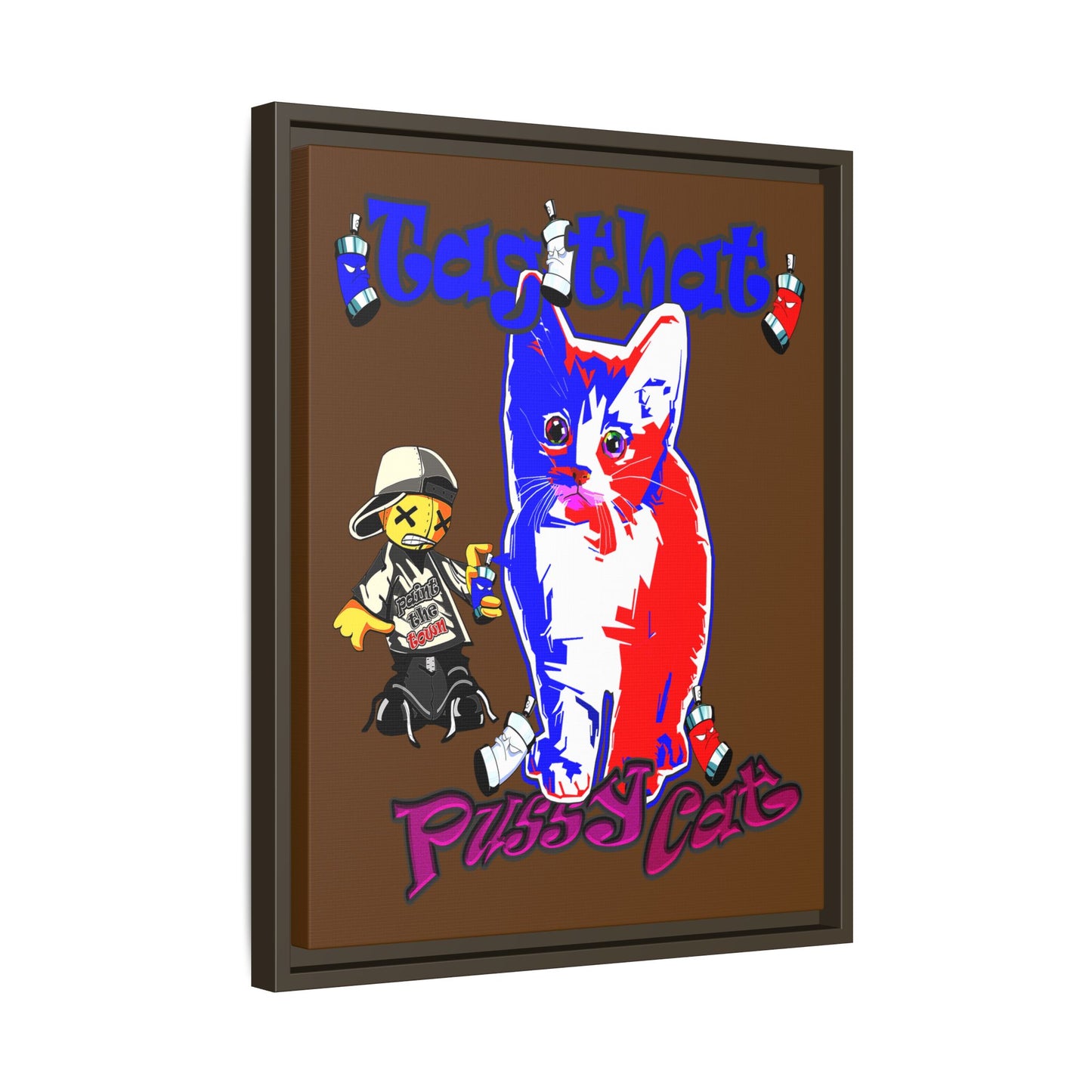 tag that - framed canvas art (brown)