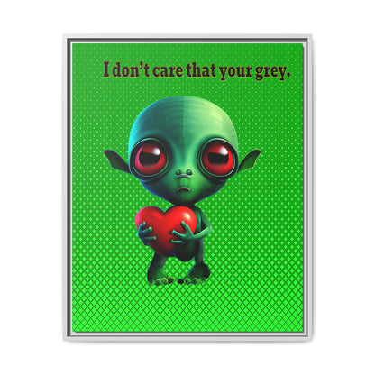 I don't care that your grey - framed canvas art (logo green)