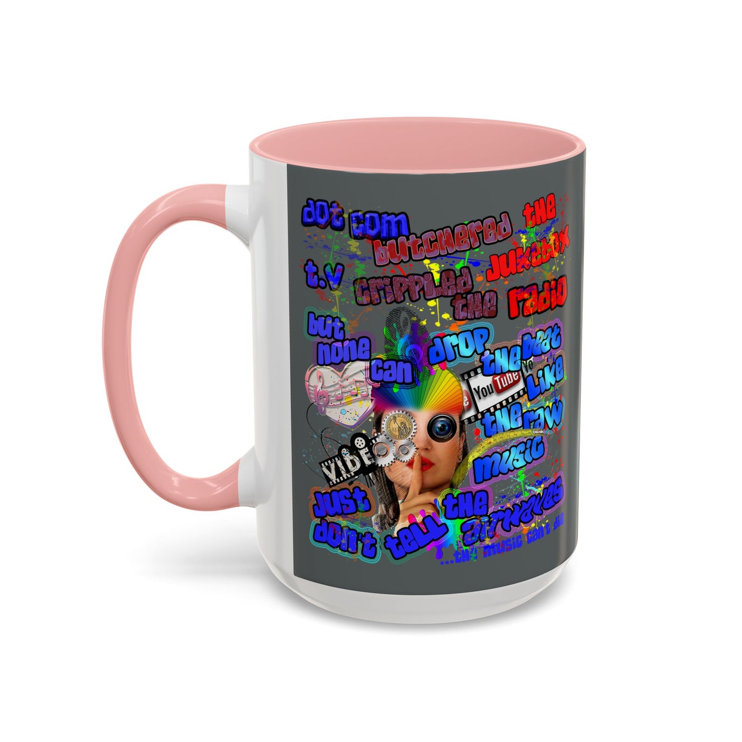 drop the beat - Accent Mug (dark grey)