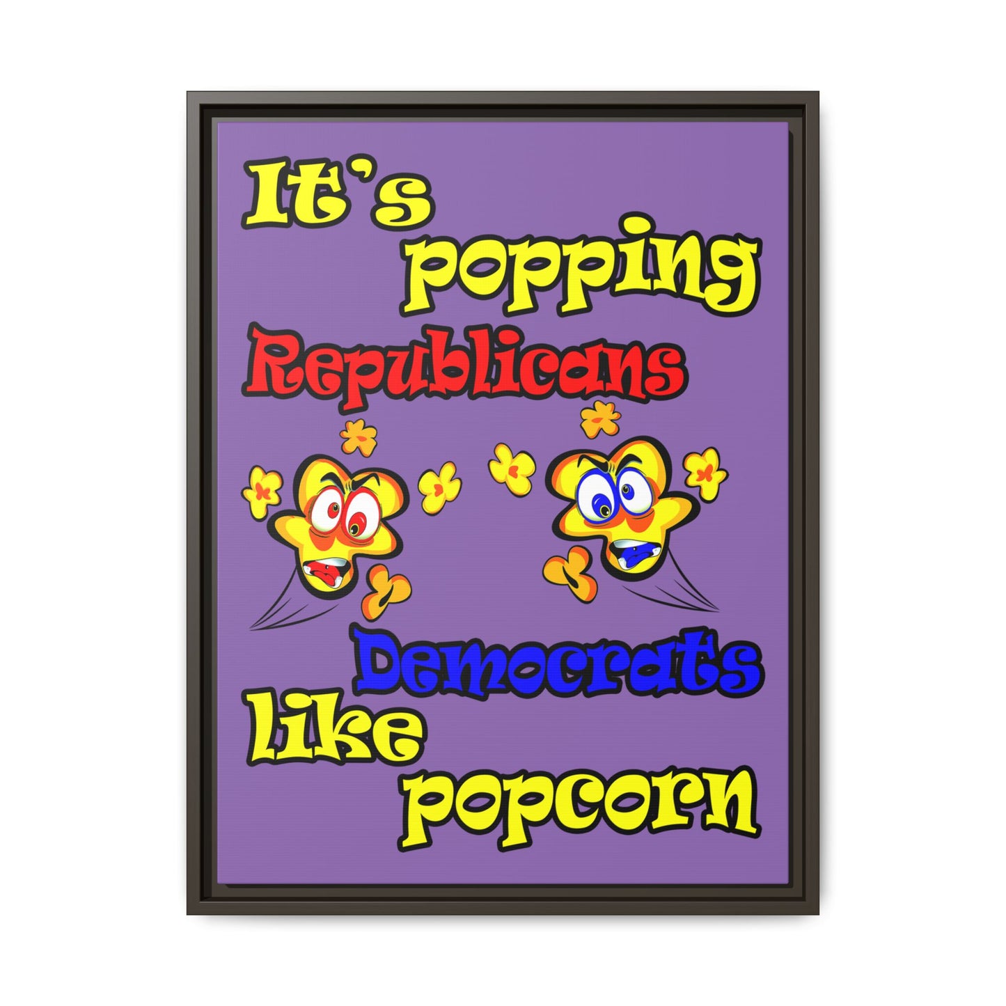 popping like popcorn - framed canvas art (light purple)